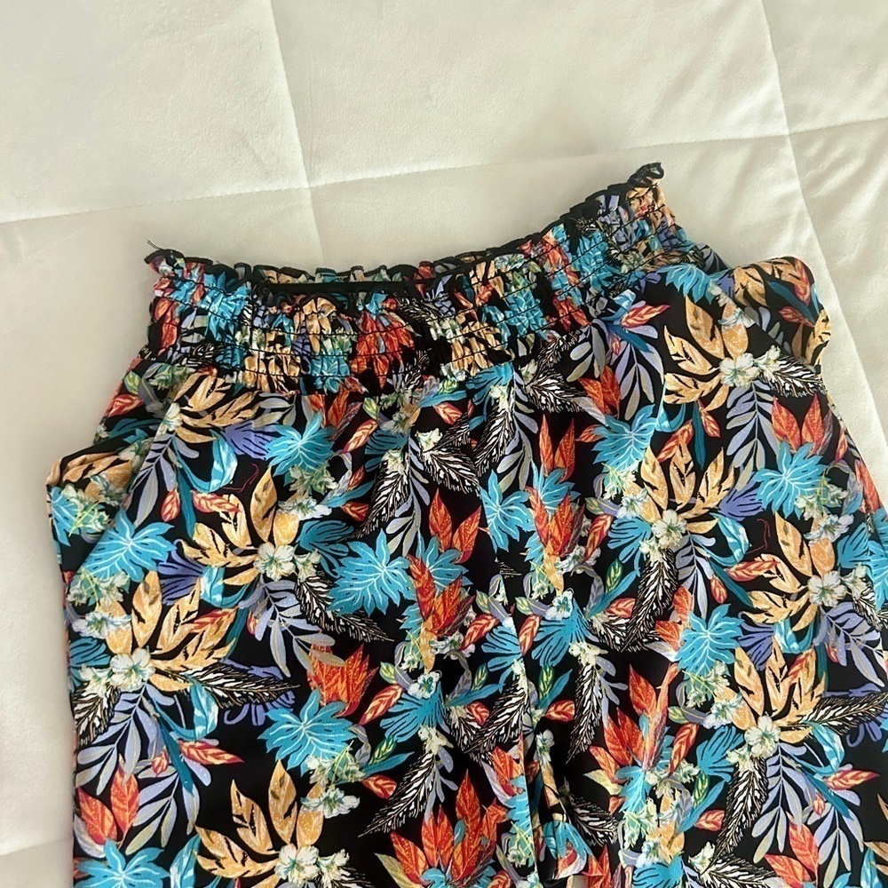 Lily Rose Floral Jungle Beach Pants Wide Leg Womens Size Small Black Blu…‌‌ - Picture 4 of 12